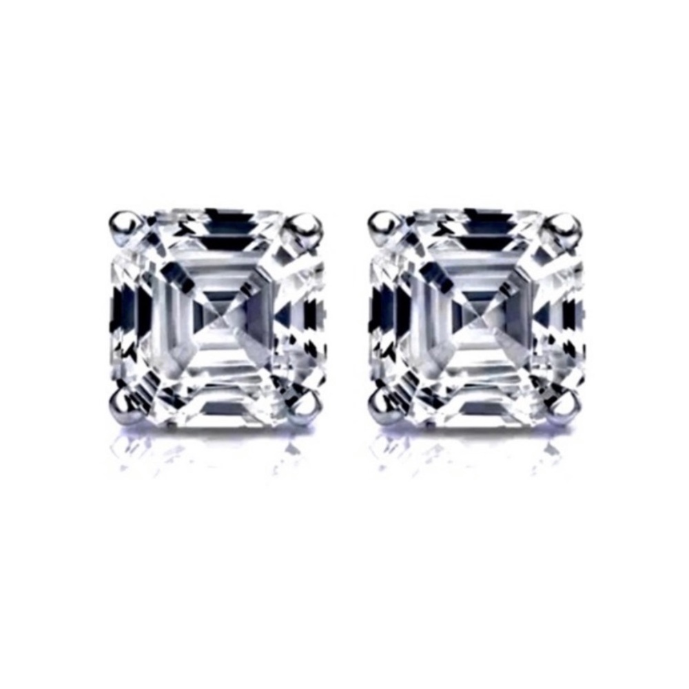 6x6mm 2.0 ct Asscher Cut Stud Earrings